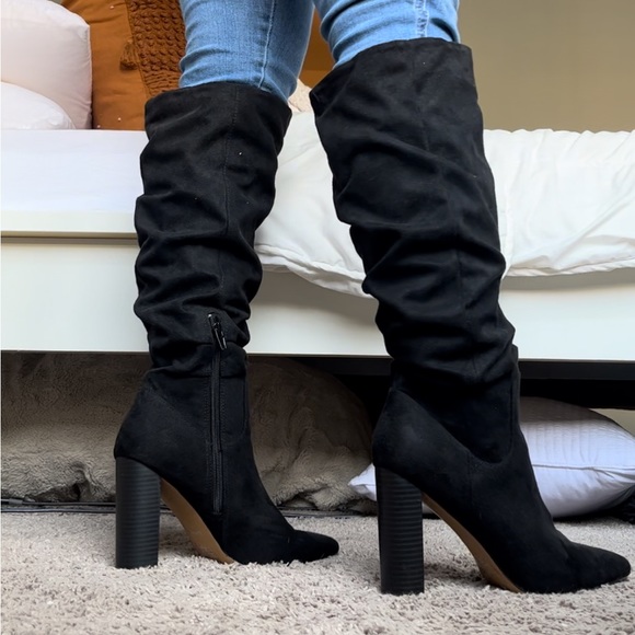 Long black boots size 8 - Picture 2 of 4
